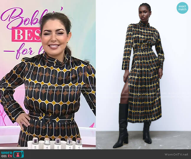 Zara Printed Midi Dress worn by Bobbie Thomas on Today