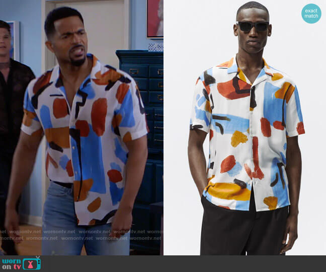 Zara Shirt with Abstract Print worn by Calvin Rodney (Anthony Dalton) on Tyler Perrys Sistas