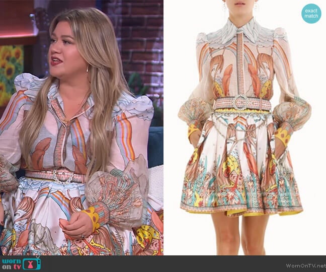 Zimmermann Cosmic Zodiac Shirt worn by Kelly Clarkson on The Kelly Clarkson Show