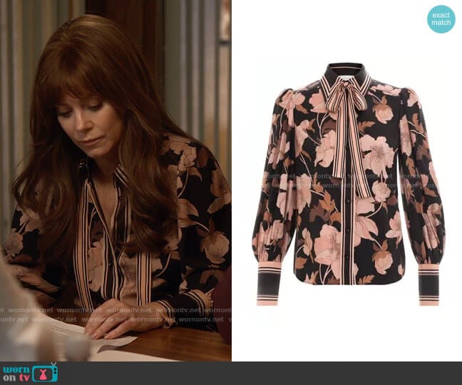 Zimmermann Concert Peonies Shirt worn by Nicolette Roman (Anna Friel) on Monarch