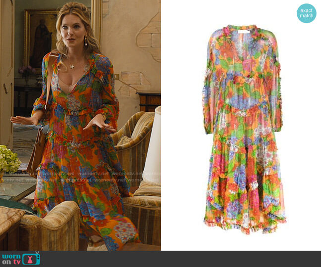 Zimmermann Riders Midi Dress worn by Daphne (Meghann Fahy) on The White Lotus