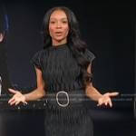 Zuri’s black pleated top and skirt on Access Hollywood