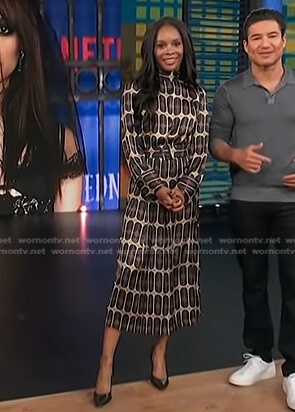 Zuri’s geometric print dress on Access Hollywood