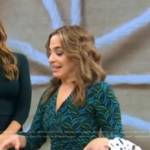 Amy Brightfield’s green printed wrap dress on Good Morning America
