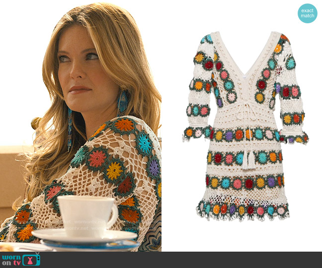Anna Kosturova Bouquet Dress in Cream & Multi worn by Daphne (Meghann Fahy) on The White Lotus