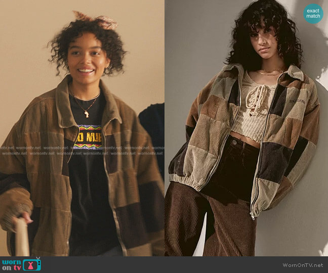 BDG Patchwork Corduroy Harrington Jacket worn by Zoya Lott (Whitney Peak) on Gossip Girl