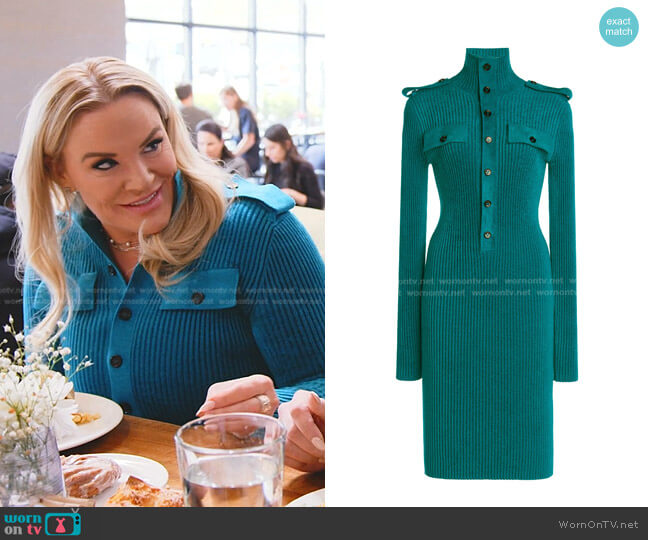Bottega Veneta Rib Velvet Dress worn by Heather Gay on The Real Housewives of Salt Lake City