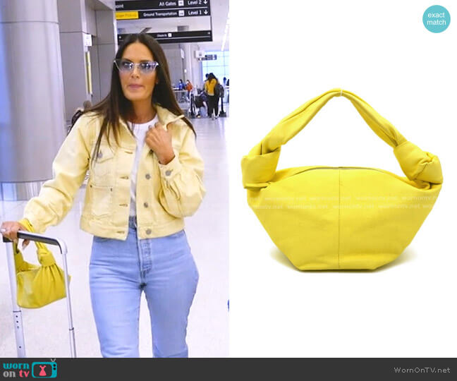 Bottega Veneta Mini Double Knot Leather Bag in Yellow worn by Lisa Barlow on The Real Housewives of Salt Lake City