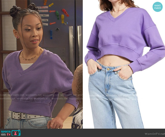 BP Cropped Sweatshirt worn by Ivy (Emmy Liu-Wang) on Ravens Home