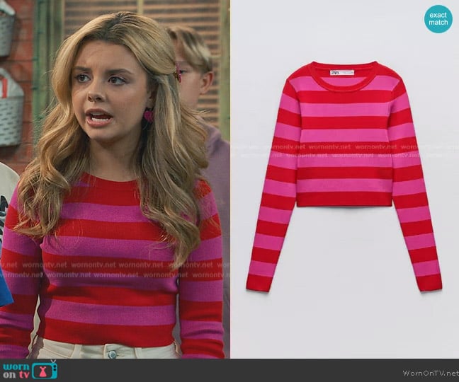 Zara Basic Rib Knit Sweater worn by Destiny Baker (Mallory James Mahoney) on Bunkd