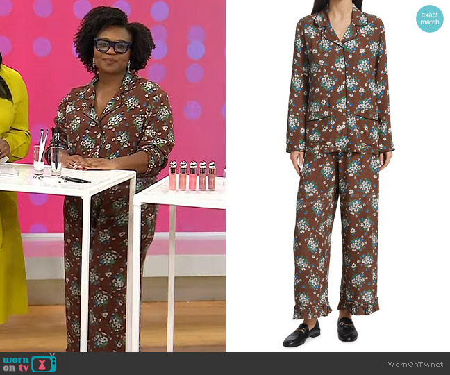 Batsheva Floral-Print Pajama Top worn by Jessica on Today