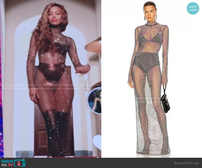 David Koma Crystal Mesh Long Sleeve Gown worn by Monet de Haan (Savannah Lee Smith) on Gossip Girl