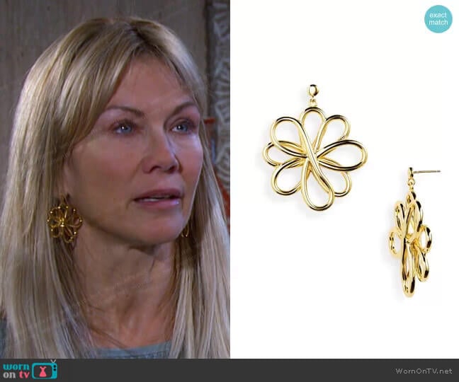 Cult Gaia Bloom Earrings worn by Kristen DiMera (Stacy Haiduk) on Days of our Lives