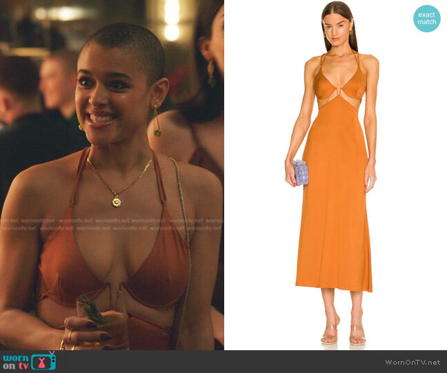 Cult Gaia Kisha Dress worn by Julien Calloway (Jordan Alexander) on Gossip Girl
