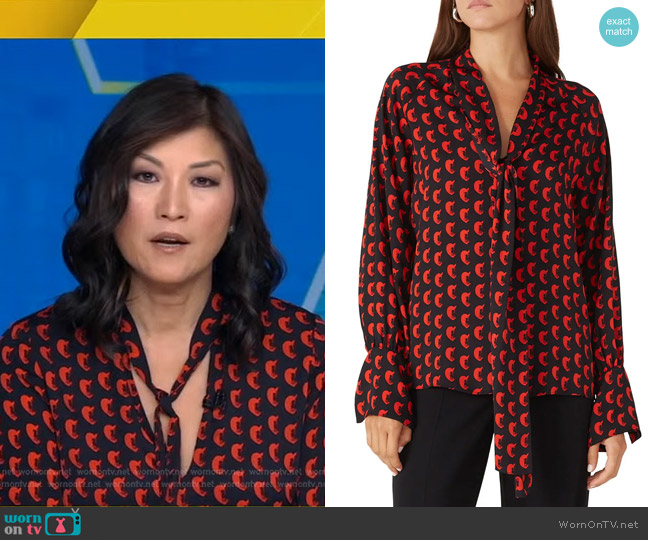 Diane von Furstenberg Esperanza Blouse worn by Juju Chang on Good Morning America