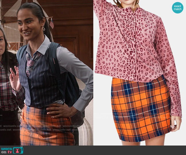 x-Girl Orange Plaid Mini Skirt worn by Bela Malhotra (Amrit Kaur) on The Sex Lives of College Girls