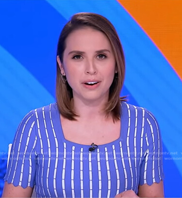 Elizabeth Schulze’s blue striped dress on Good Morning America