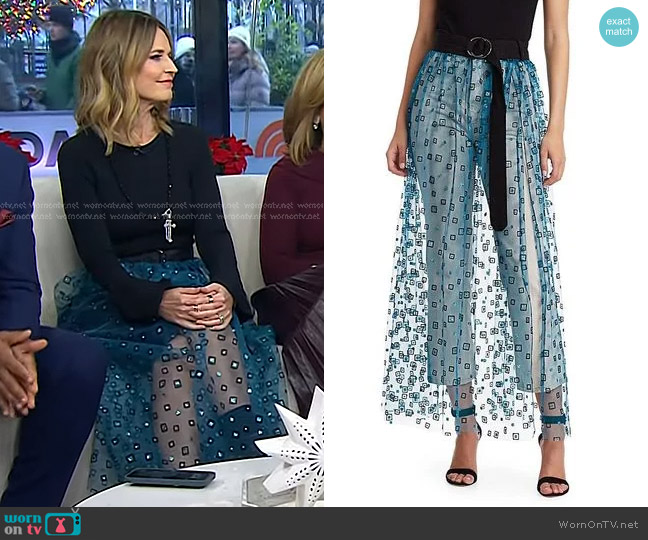 Rachel Comey Fetes Frame Long Tulle Skirt worn by Savannah Guthrie on Today