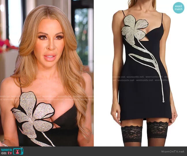 David Koma Floral Appliqué Cutout Minidress worn by Lisa Hochstein (Lisa Hochstein) on The Real Housewives of Miami