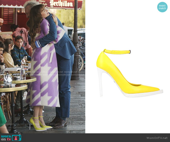 GCDS Ankle Strap Pumps worn by Emily Cooper (Lily Collins) on Emily in Paris