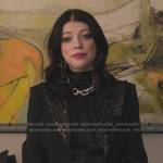 Georgina Sparks’s black embellished lapel blazer on Gossip Girl