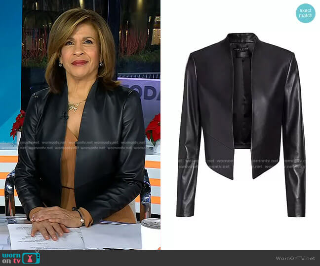 Alice + Olivia Harvey Leather Blazer worn by Hoda Kotb on Today
