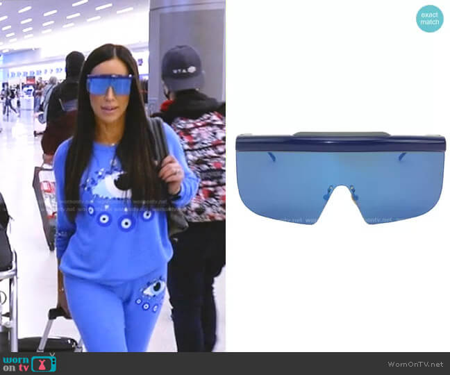 Jacques Marie Mage Connie Space Age Sunglasses worn by Angie Katsanevas on The Real Housewives of Salt Lake City