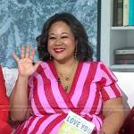 Jasmine Guillory’s pink and red striped dress on Today