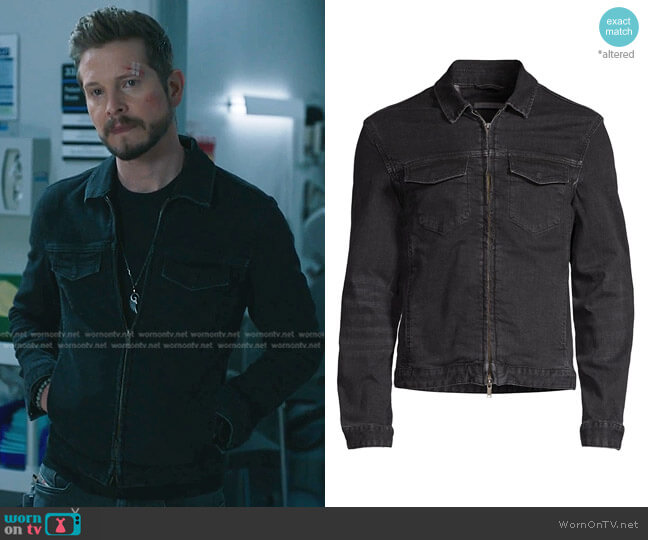 John Varvatos Benny Modern Trucker Jacket worn by Conrad Hawkins (Matt Czuchry) on The Resident
