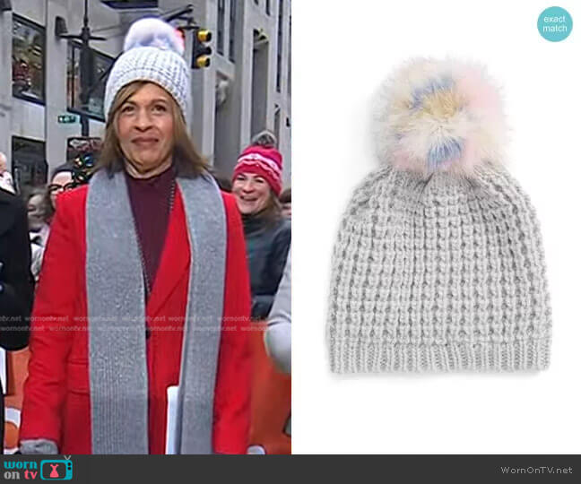 Kyi Kyi Genuine Fox Pompom Hat worn by Hoda Kotb on Today