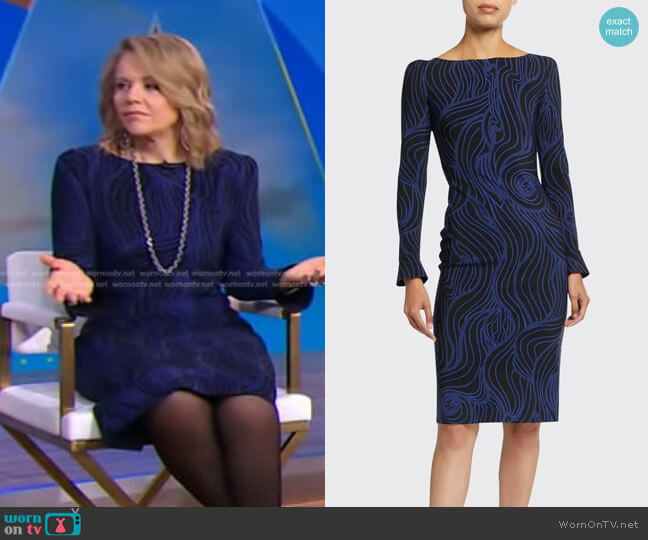 Chiara Boni La Petite Robe Darsey Printed Cocktail Dress worn by Renée Fleming on Good Morning America