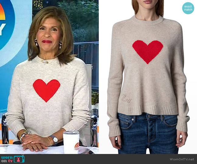 Zadig & Voltaire Lil Heart Cashmere Sweater worn by Hoda Kotb on Today