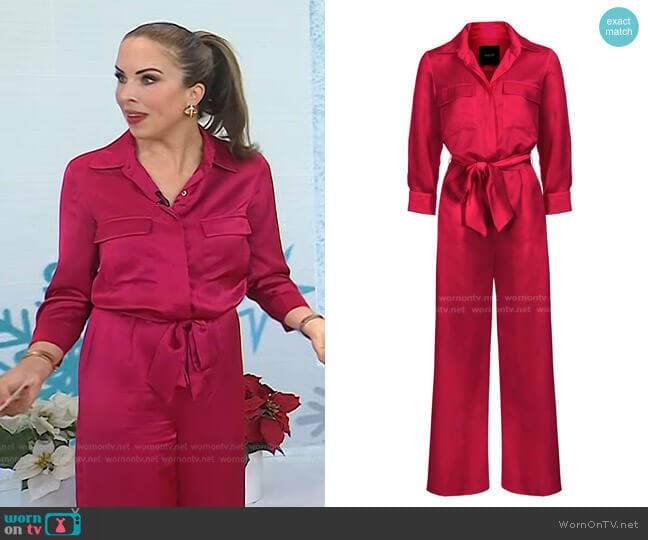 Lola Tara Savannah Jumpsuit In Scarlet worn by Myka Meier on Today