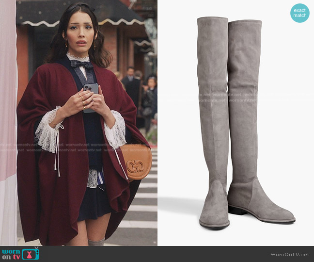Stuart Weitzman Suede Over-The-Knee Boots worn by Luna La (Zión Moreno) on Gossip Girl