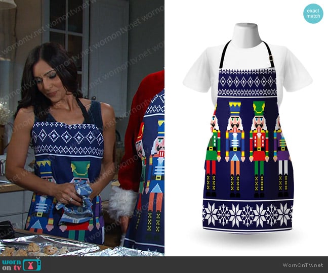 Lunarable Nutcracker Apron at Amazon worn by Gabi Hernandez (Camila Banus) on Days of our Lives