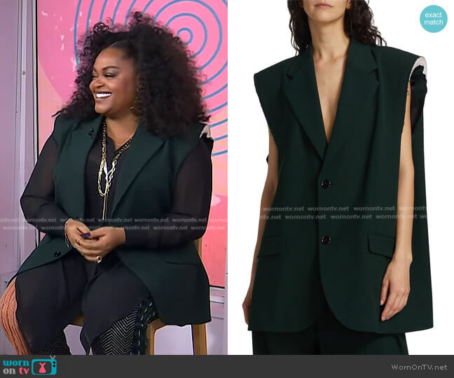 MM6 Maison Margiela Unfinished Oversized Vest worn by Jill Scott on Today
