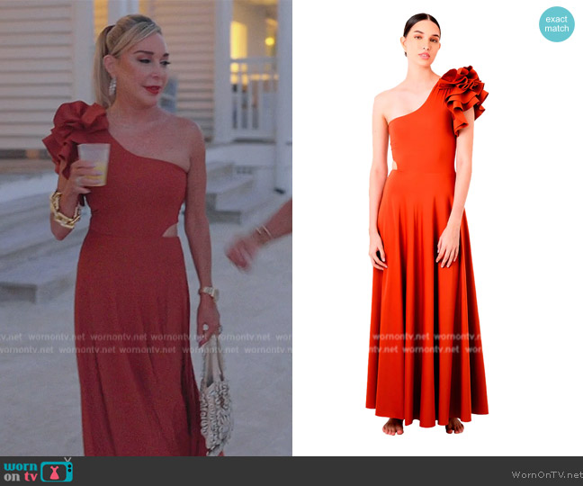 Maygel Coronel Drop VIII Caracciolo One-Shoulder Cut Out Gown worn by Marysol Patton (Marysol Patton) on The Real Housewives of Miami