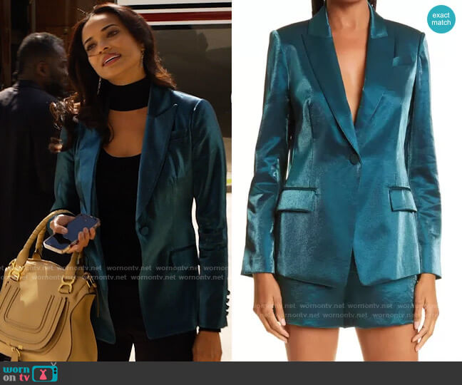 Milly Avery Blazer in Emerald worn by Mackenzie (Rochelle Aytes) on Monarch