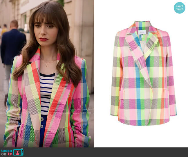 WornOnTV: Emily's neon check plaid on Emily in Paris | Lily
