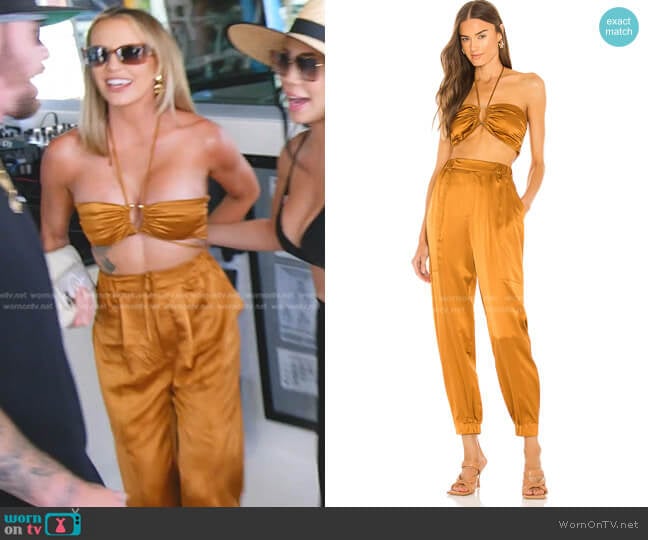 Nicholas Maura Bra Top with U-Bar and Straps in Caramel worn by Whitney Rose on The Real Housewives of Salt Lake City