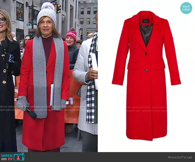 Bcbgmaxazria Notch Collar Single Breasted Riding Coat worn by Hoda Kotb on Today
