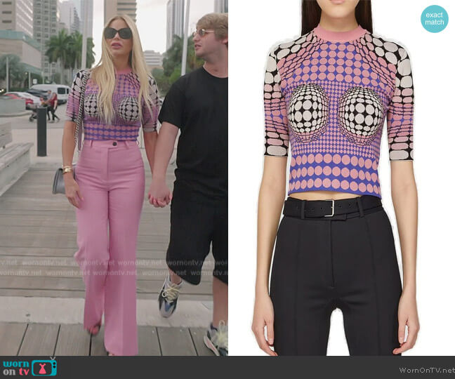 Psychedelic Cropped Top jby Paco Rabanne worn by Alexia Echevarria (Alexia Echevarria) on The Real Housewives of Miami