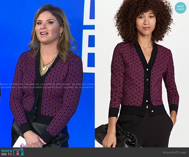 Paco Rabanne Stripe Cardigan worn by Jenna Bush Hager on Today