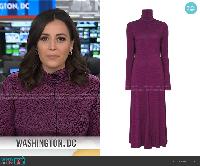 Proenza Schouler White Label Mesh-Print Knit Dress worn by Hallie Jackson on Today
