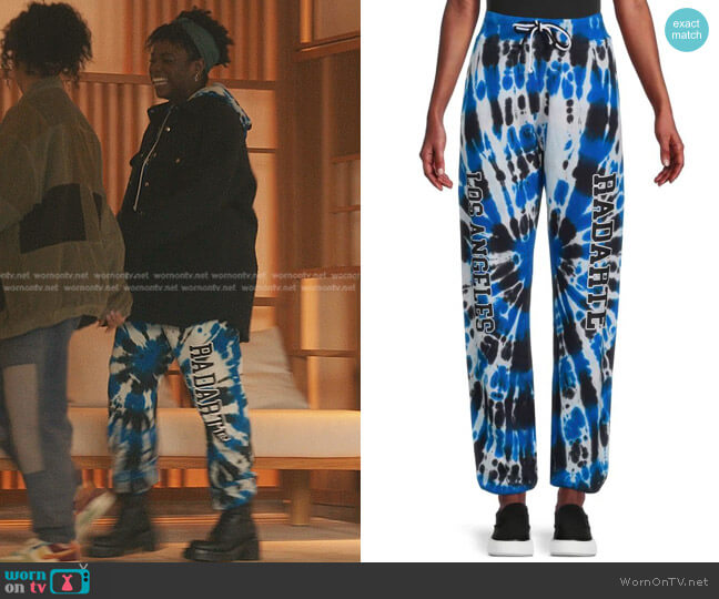 Rodarte Radarte Tie Dye Logo Sweatpants worn by Shan Barnes (Grace Duah) on Gossip Girl