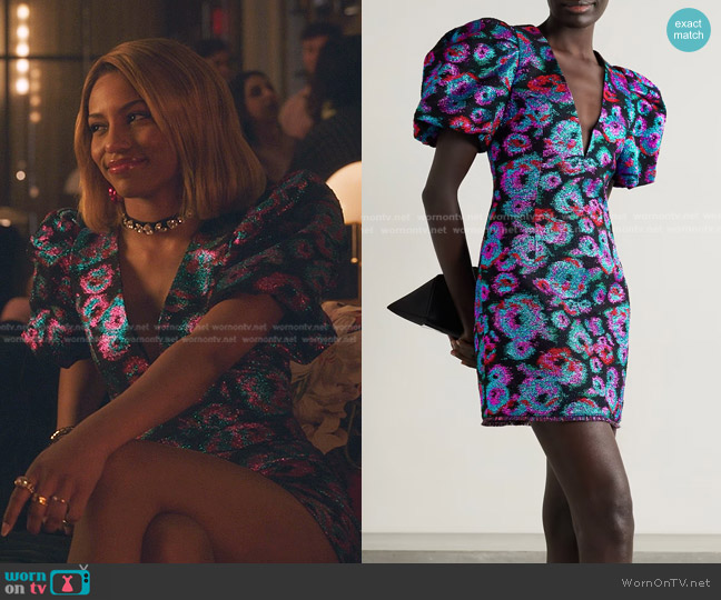 Rebecca Vallance Leila Puff Sleeve Mini Dress worn by Monet de Haan (Savannah Lee Smith) on Gossip Girl