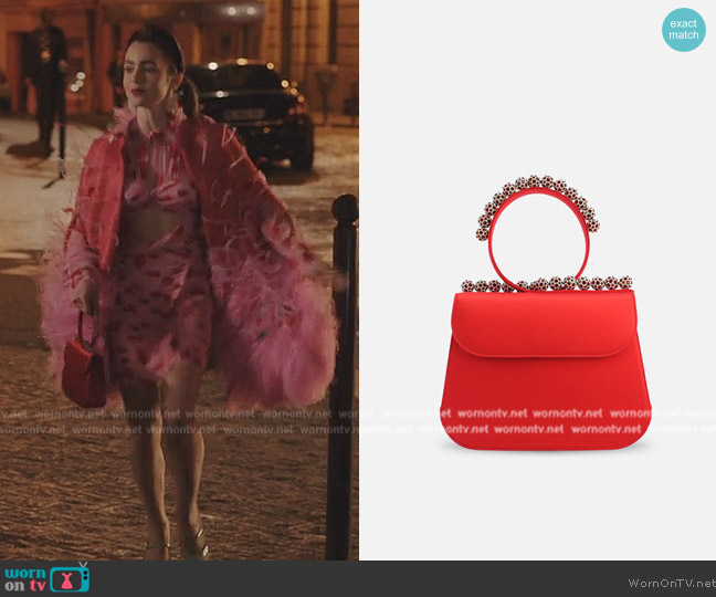 Renaud Pellegrino Gina Strass Bag worn by Emily Cooper (Lily Collins) on Emily in Paris
