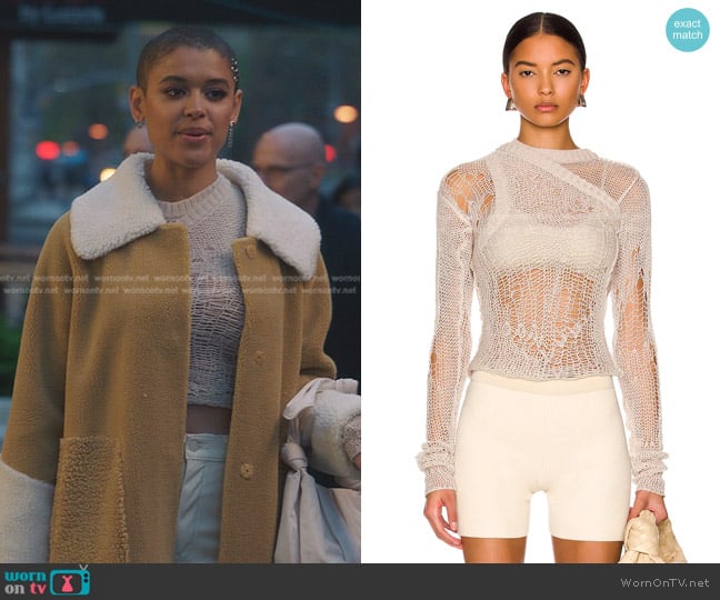 Rick Owens Banana Net Top worn by Julien Calloway (Jordan Alexander) on Gossip Girl