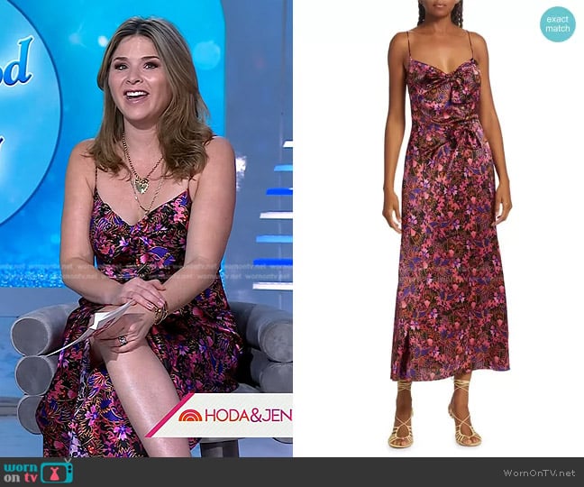 Saloni Penelope Silk Floral Midi-Dress worn by Jenna Bush Hager on Today