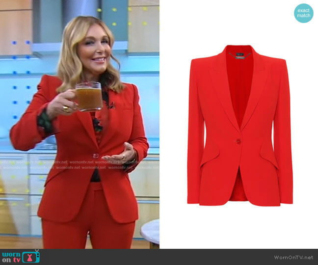 Alexander McQueen Single-Breasted Crepe Blazer worn by Dr. Kellyann Petrucci on Good Morning America